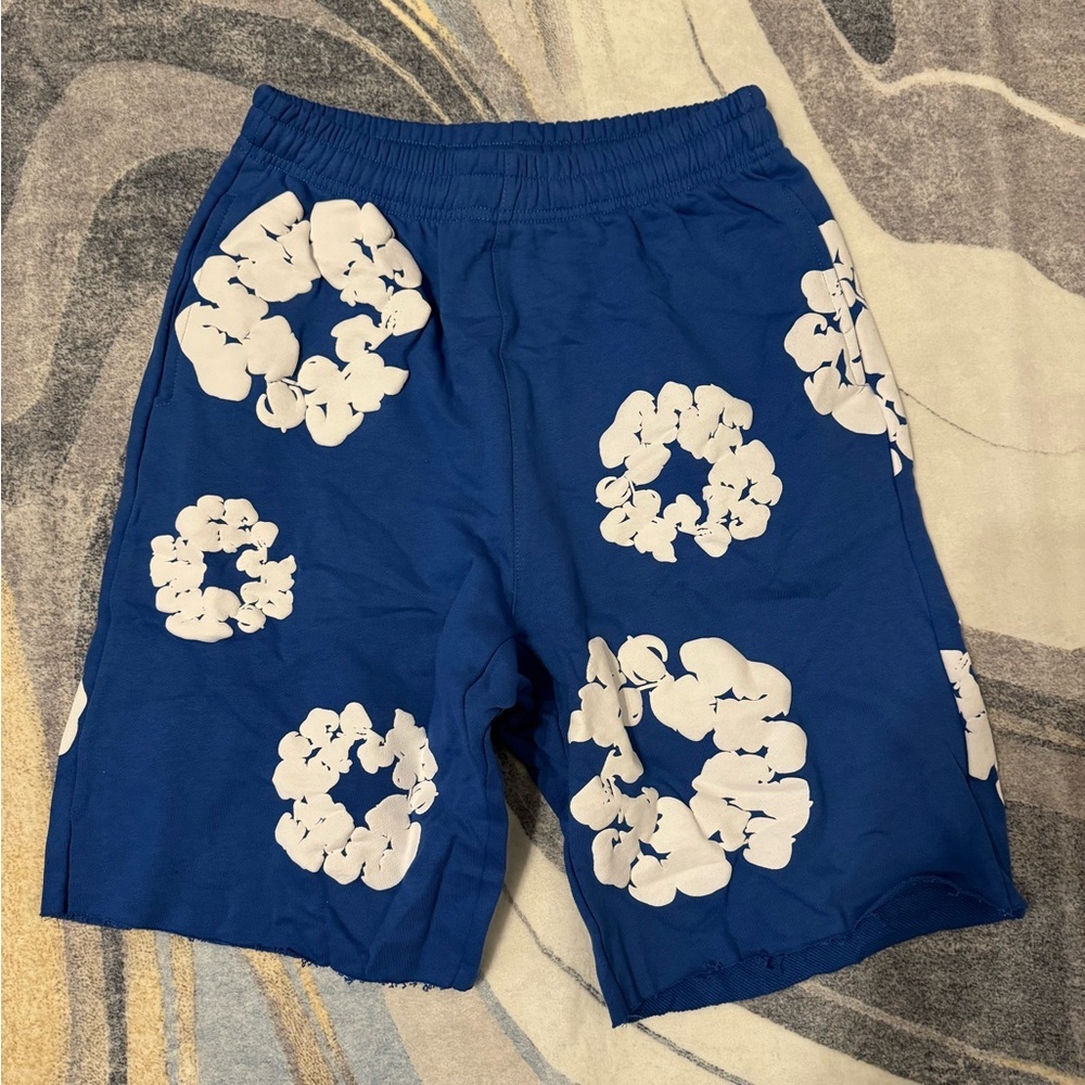 Denim Tears The Cotton Wreath Blue Shorts Size Medium Large